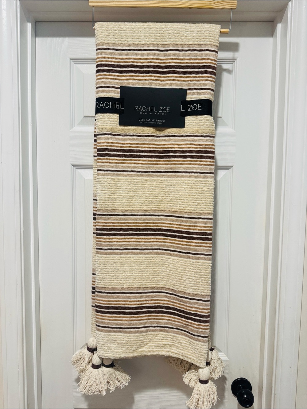 RACHEL ZOE Textured Stripe Decorative Throw with Tassels - 50"x70" - Multi